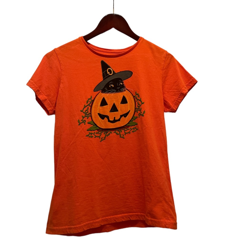 Halloween Pumpkin & Cat Tshirt